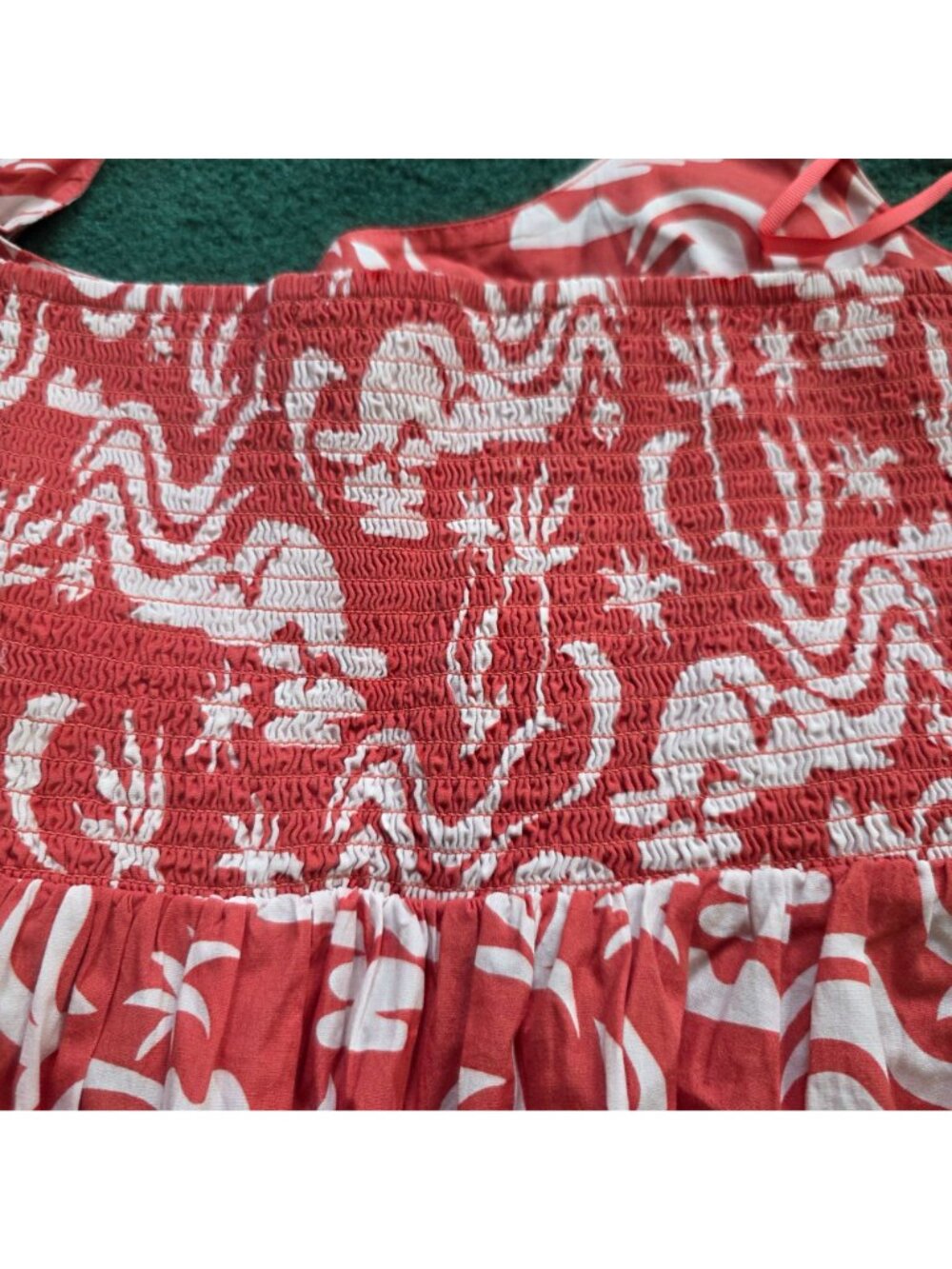 Anthropologie Daniella Manini Celandine Mini Dress Sz L Smocked Back 100% Cotton - Picture 6 of 12